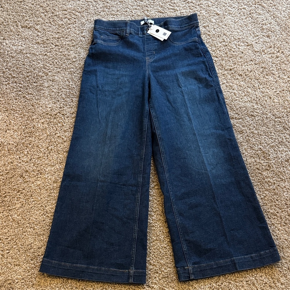SPANX Dark Blue Flare & Wide Leg Jeans